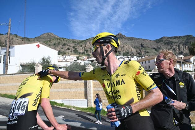 18-02-2026 Vuelta Andalucia; Tappa 01 Benahavis - Pizarra; 2026, Visma - Lease A Bike; Laporte, Christophe; Van Kerckhove, Matisse; Pizarra; 