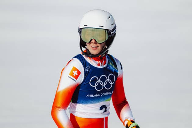OLYMPICS - Winter Olympic Games, Olympische Spiele, Olympia, OS Milano Cortina 2026 CORTINA D AMPEZZO,ITALY,18.FEB.26 - OLYMPICS, ALPINE SKIING - Winter Olympic Games Milano Cortina 2026, slalom, women. Image shows Camille Rast (SUI).  GEPAxpictures xAlexanderxSolc