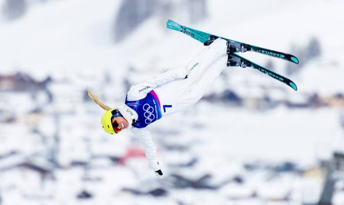 OLYMPICS - Winter Olympic Games, Olympische Spiele, Olympia, OS Milano Cortina 2026 LIVIGNO,ITALY,18.FEB.26 - OLYMPICS, FREE SKI, FREESTYLE SKIING - Winter Olympic Games Milano Cortina 2026, aerials, women, final. Image shows Danielle Scott (AUS).  GEPAxpictures xHaraldxSteiner
