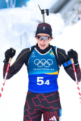 Antholz, Italien 18. Februar 2026: Biathlon Staffel 4 x 6 km Frauen - Olympia 2026 Im Bild: Vanessa Voigt (GER) enttäuscht im Zielbereich. Anterselva Biathlon Arena *** Antholz, Italy 18 February 2026 Biathlon relay 4 x 6 km women Olympic Games 2026 In the picture Vanessa Voigt GER disappointed in the finish area Anterselva Biathlon Arena Copyright: xFotostandx xHettichx