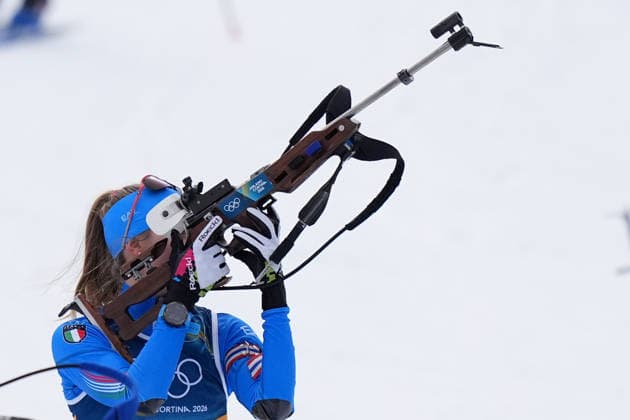 Italy ™s CARRARA Michela during Biathlon Women s 4 x 6km Relay at Antholz-Anterselva Biathlon Arena at the Milano Cortina 2026 Winter Olympics, in Anterselva (Italy) February 18 , 2026 (Spada LaPresse)  Copyright: xSpada LaPressex