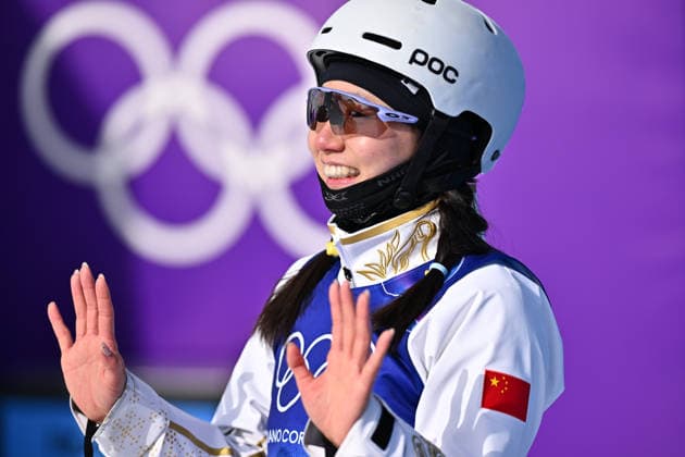 (260218) -- LIVIGNO, Feb. 18, 2026 -- Shao Qi of China reacts during the freestyle skiing women s aerials final 2 at the Milan-Cortina 2026 Olympic Winter games, Winterspiele,Spiele, Summer games in Livigno, Italy, Feb. 18, 2026. ) (MICO2026)ITALY-LIVIGNO-OLYMPIC WINTER GAMES-FREESTYLE SKIING-WOMEN S AERIALS-FINAL ZhangxHongxiang 