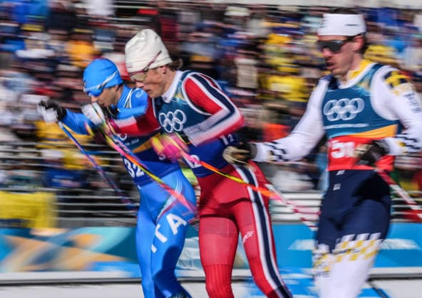 (260218) -- TESERO, Feb. 18, 2026 -- Johannes Hoesflot Klaebo (C) of Norway competes during the cross-country skiing men s team sprint free final at the Milan-Cortina 2026 Olympic Winter games, Winterspiele,Spiele, Summer games in Tesero, Italy, Feb. 18, 2026. ) (MICO2026)ITALY-TESERO-OLYMPIC WINTER GAMES-CROSS-COUNTRY SKIING-MEN S TEAM SPRINT FREE PengxZiyang 