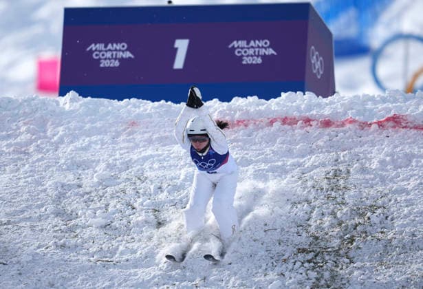 (260218) -- LIVIGNO, Feb. 18, 2026 -- Shao Qi of China competes during the freestyle skiing women s aerials final 2 at the Milan-Cortina 2026 Olympic Winter games, Winterspiele,Spiele, Summer games in Livigno, Italy, Feb. 18, 2026. ) (MICO2026)ITALY-LIVIGNO-OLYMPIC WINTER GAMES-FREESTYLE SKIING-WOMEN S AERIALS-FINAL HuxChao 