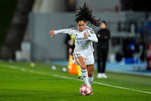 February 18, 2026, Valdebebas, Madrid, Spain: Yasmim Assis Ribeiro of Real Madrid CF in action during the UEFA Women s Champions League 2025 26 KO play-offs Second Leg match between Real Madrid C.F. and Paris FC at Alfredo Di Stefano on February 18, 2026 in Madrid, Spain. Valdebebas Spain - ZUMAa181 20260218_zaa_a181_024 Copyright: xOscarxJ.xBarrosox