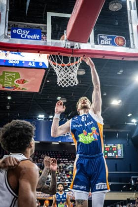 Rostock, Deutschland 18. Februar 2026: 1.BBL - 2025 2026 - Rostock Seawolves vs. Bamberg Baskets Im Bild: Andy van Vliet (Rostock Seawolves) Copyright: xFotostandx xVoelkerx