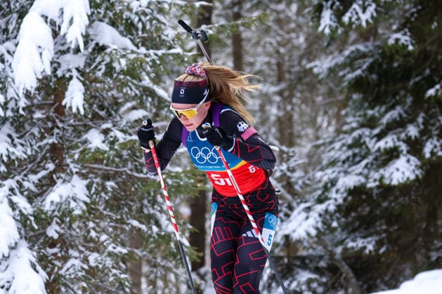Antholz, Italien 18. Februar 2026: Biathlon Staffel 4 x 6 km Frauen - Olympia 2026 Im Bild: Julia Tannheimer (GER) Anterselva Biathlon Arena *** Antholz, Italy February 18, 2026 Biathlon relay 4 x 6 km women Olympic Games 2026 In the picture Julia Tannheimer GER Anterselva Biathlon Arena Copyright: xFotostandx xHettichx