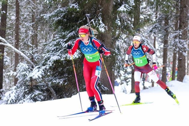 Antholz, Italien 18. Februar 2026: Biathlon Staffel 4 x 6 km Frauen - Olympia 2026 Im Bild: Juni Arnekleiv (NOR) Anterselva Biathlon Arena *** Antholz, Italy 18 February 2026 Biathlon relay 4 x 6 km women 2026 Olympics Pictured June Arnekleiv NOR Anterselva Biathlon Arena Copyright: xFotostandx xHettichx