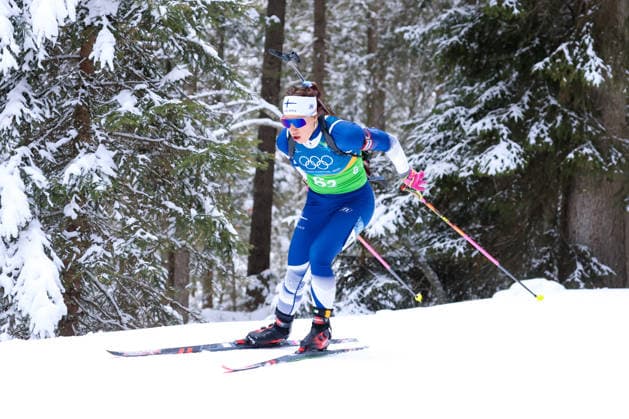 Antholz, Italien 18. Februar 2026: Biathlon Staffel 4 x 6 km Frauen - Olympia 2026 Im Bild: Sonja Leinamo (FIN) Anterselva Biathlon Arena *** Antholz, Italy February 18, 2026 Biathlon relay 4 x 6 km women Olympic Games 2026 In the picture Sonja Leinamo FIN Anterselva Biathlon Arena Copyright: xFotostandx xHettichx
