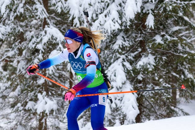 Antholz, Italien 18. Februar 2026: Biathlon Staffel 4 x 6 km Frauen - Olympia 2026 Im Bild: Paulina Batovska Fialkova (SVK) Anterselva Biathlon Arena *** Antholz, Italy February 18, 2026 Biathlon relay 4 x 6 km women Olympic Games 2026 In the picture Paulina Batovska Fialkova SVK Anterselva Biathlon Arena Copyright: xFotostandx xHettichx