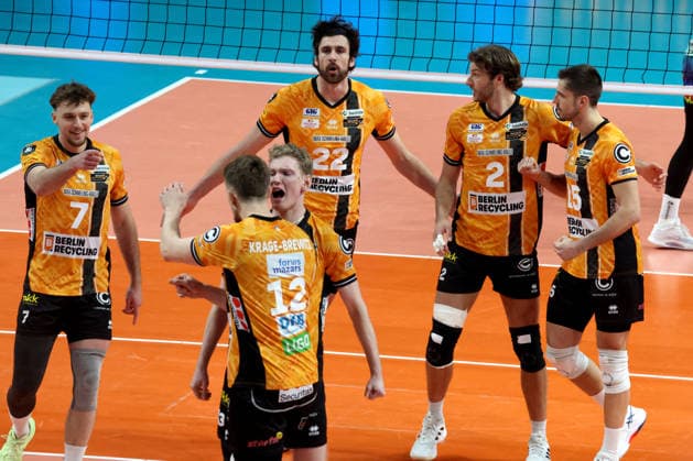 DEU, Champions-League, BR Volleys vs. Sicoma Monini Perugia, 18.02.2026, Max-Schmeling-Halle, Berlin, DEU, Champions-League, BR Volleys vs. Sicoma Monini Perugia, im Bild BR Volleys-Spielerkreis