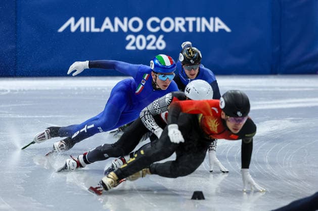 GIOCHI OLIMPICI - Olimpiadi Invernali Milano-Cortina 2026 - Short Track Speed skating, Eisschnelllauf Men s 500m Finals Thomas Nadalini (ITA) during the Olympic Winter games, Winterspiele,Spiele, Summer games Milano-Cortina 2026, Short Track Speed Skating Men s 500m Finals on February 18, 2026 at Milano Ice Skating Arena in Milan, Italy Cortina D Ampezzo Italy  Copyright: xIPAxSport ABACAx