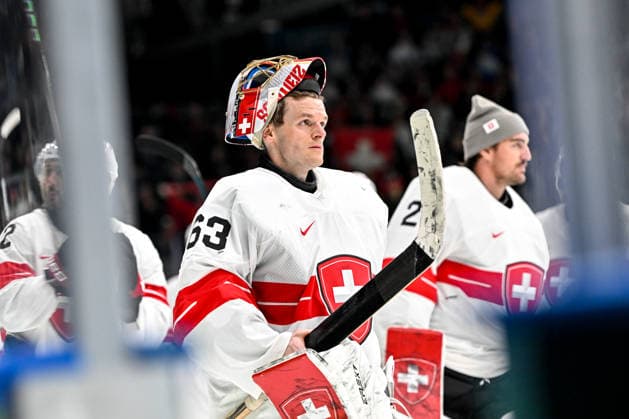 18 02 2026, Milano, Rho Ice hockey, Eishockey Arena, Winter Olympics: Finland - Switzerland (Ice Hockey), goalkeeper Leonardo Genoni of Switzerland Milano Rho Ice Hockey Arena Lombardy Italy *** 18 02 2026, Milano, Rho Ice Hockey Arena, Winter Olympics Finland Switzerland Ice Hockey , goalkeeper Leonardo Genoni of Switzerland Milano Rho Ice Hockey Arena Lombardy Italy Copyright: xJustPictures.ch AndreaxBrancax jp-en-AnBr-AB-AAB_708418022026