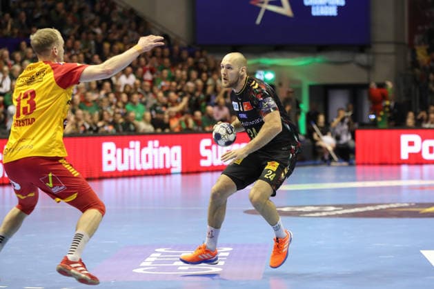 18.02.2026, xgox, Handball, EHF Champions League, SC Magdeburg - GOG Handbold v.l. Christian O Sullivan (Magdeburg, 24) Magdeburg