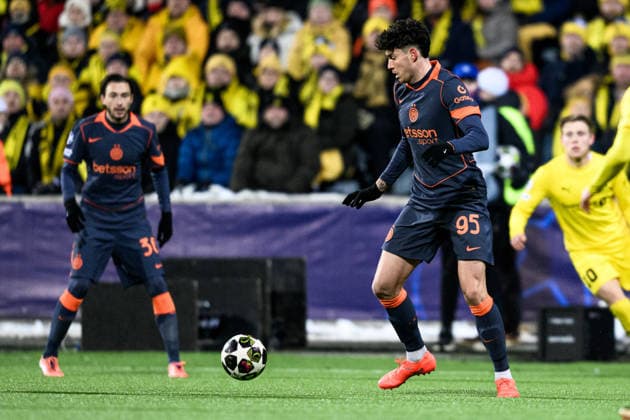 260218 Alessandro Bastoni of Inter during the UEFA Champions League football match between Bodo Glimt and Inter on February 18, 2026 in Bodo. Photo: Marius Simensen BILDBYRAN COP 238 MM0055 bbeng football fotball fotboll soccer uefa champions league mesterligaen bodo glimt inter fc internazionale milano Copyright: MARIUSxSIMENSEN BB260218ZY123