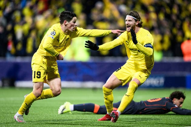 260218 Sondre Brunstad Fet of Bodo Glimt celebrates after 1-0 during the UEFA Champions League football match between Bodo Glimt and Inter on February 18, 2026 in Bodo. Photo: Marius Simensen BILDBYRAN COP 238 MM0055 bbeng football fotball fotboll soccer uefa champions league mesterligaen bodo glimt inter fc internazionale milano jubel Copyright: MARIUSxSIMENSEN BB260218ZK138