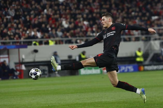 UEFA Champions League - Olympiacos FC vs Bayer 04 Leverkusen - Patrik Schick of Bayer 04 Leverkusen in action during the UEFA Champions League Play-Offs 1st leg soccer match between Olympiacos FC and Bayer 04 Leverkusen in Georgios Karaiskakis Stadium, Piraeus, Greece, on 18 February 2026. IMAGO ONE INCH PRODUCTIONS PIRAEUS GREECE Copyright: xONExINCHxPRODUCTIONSx 6859834