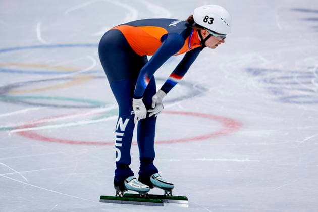 Selma Poutsma of the Netherlands looks dejected after Women s 3000m Relay Finals, Milano Cortina 2026 Winter Olympics: Day 12, Short Track Speed skating, Eisschnelllauf - Milano Cortina 2026 Winter Olympics: Day 12, Milano Speed Skating Stadium, February 18, 2026, Milan, Italy.