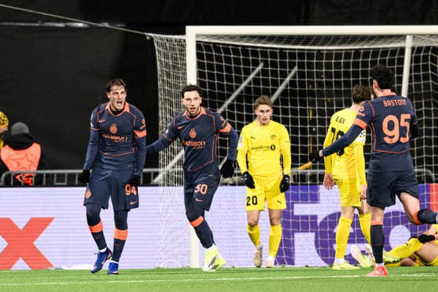 260218 Pio Esposito of Inter celebrates after 1-1 during the UEFA Champions League football match between Bodo Glimt and Inter on February 18, 2026 in Bodo. Photo: Marius Simensen BILDBYRAN COP 238 MM0055 bbeng football fotball fotboll soccer uefa champions league mesterligaen bodo glimt inter fc internazionale milano jubel Copyright: MARIUSxSIMENSEN BB260218ZP103