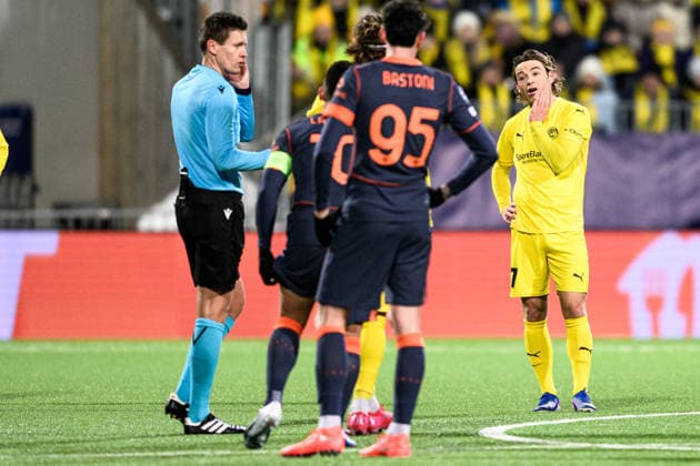 260218 Patrick Berg of Bodo Glimt looks dejected after 1-1 during the UEFA Champions League football match between Bodo Glimt and Inter on February 18, 2026 in Bodo. Photo: Marius Simensen BILDBYRAN COP 238 MM0055 bbeng football fotball fotboll soccer uefa champions league mesterligaen bodo glimt inter fc internazionale milano depp Copyright: MARIUSxSIMENSEN BB260218ZH138