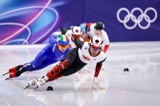 2026-02-18 Short Track Speed skating, Eisschnelllauf - Milano Cortina 2026 Winter Olympics - Day 12 MILAN, ITALY - FEBRUARY 18: William Dandjinou of Canada competing in the Men s 500m during Day 12 of Short Track Speed Skating - Milano Cortina 2026 Winter Olympics at Milano Ice Skating Arena on February 18, 2026 in Milan, Italy. (Photo by Joris Verwijst BSR Agency) Milan Italy Content not available for redistribution in The Netherlands directly or indirectly through any third parties. Copyright: xBSRxAgencyx