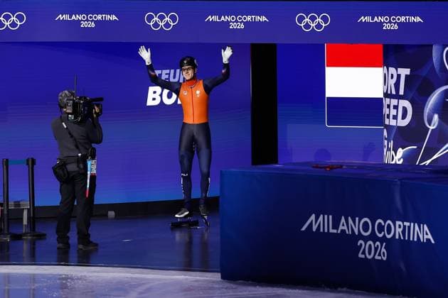 MILAN , 18-02-2026 , Milano Ice Skating Arena , Olympic Winter games, Winterspiele,Spiele, Summer games 2026 - Short Track 18-02 Men™s 500m Final A, Picture shows Teun Boer Olympic Winter Games 2026 - Short Track 18-02  x201714374x Copyright: