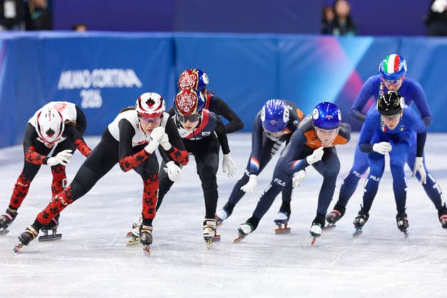 Winter Olympics - Short Track Speed skating, Eisschnelllauf Women s 3000m Relay Team Canada, Team South Korea, Team Netherlands and Team Italy compete during the Short Track Speed Skating Women s 3000m Relay on day twelve of the Milano Cortina 2026 Winter Olympic Games, Olympische Spiele, Olympia, OS at Milano Ice Skating Arena on February 18, 2026 in Milan, Italy. Photo by Alexis Jumeau ABACAPRESS.COM Milan Italy  Copyright: xJumeauxAlexis ABACAx