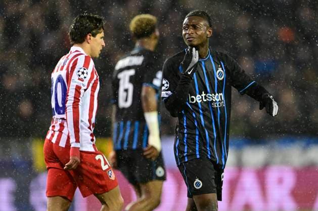 Club Brugge v Atletico de Madrid - UEFA Champions League BRUGGE, BELGIUM - FEBRUARY 18 : Diakhon Mamadou forward of Club Brugge missing an opportunity during the UEFA Champions League 2025 26 knockout phase play-off match first leg between Club Brugge and Atletico de Madrid on February 18, 2026 in Brugge, Belgium, 18 02 2026 Brugge Belgium  Copyright: xJanxDexMeuleneirx