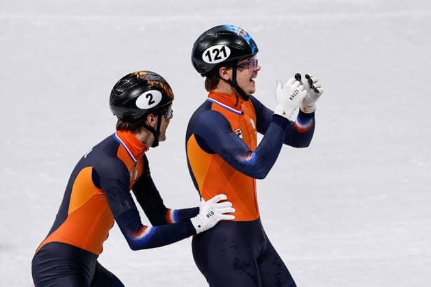 MILAN , 18-02-2026 , Milano Ice Skating Arena , Olympic Winter games, Winterspiele,Spiele, Summer games 2026 - Short Track 18-02 Men™s 500m Final A, Picture shows Jens van t Wout, Melle van t Wout Olympic Winter Games 2026 - Short Track 18-02  x201714754x Copyright: