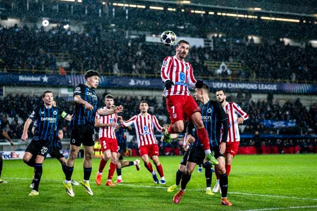 Atletico de Madrid forwarder Antoine Griezmann, during the match Club Brugge KV vs Atletico de Madrid at the Jan Breydelstadion for the Champions League - KO play-offs - 1st leg season 2025-2026 in BRUGGE, Belgium on 18 february 2026. (Photo by Stefan Koops EYE4IMAGES DeFodi Images) -