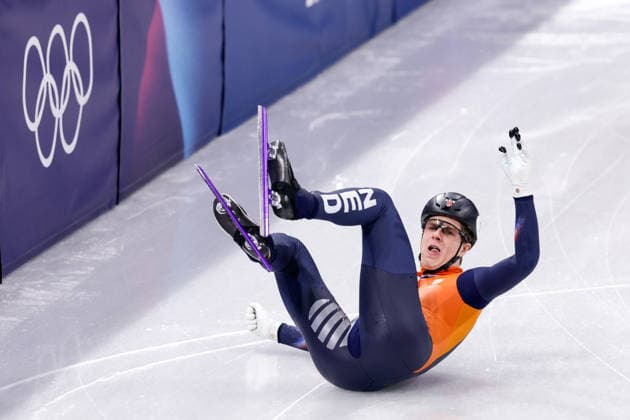 2026-02-18 Short Track Speed skating, Eisschnelllauf - Milano Cortina 2026 Winter Olympics - Day 12 MILAN, ITALY - FEBRUARY 18: Teun Boer of the Netherlands competing in the Men s 500m during Day 12 of Short Track Speed Skating - Milano Cortina 2026 Winter Olympics at Milano Ice Skating Arena on February 18, 2026 in Milan, Italy. (Photo by Joris Verwijst BSR Agency) Milan Italy Content not available for redistribution in The Netherlands directly or indirectly through any third parties. Copyright: xBSRxAgencyx