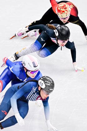 Japan Team (JPN), during Short Track Speed skating, Eisschnelllauf Women s 3000m Relay - Finals, Short Track Speed Skating, at the Olympic Winter games, Winterspiele,Spiele, Summer games Milano Cortina 2026, at Milano Ice Skating Arena, on February 18, 2026 in Milan, Italy. Noxthirdxpartyxsales  aflo_320410965