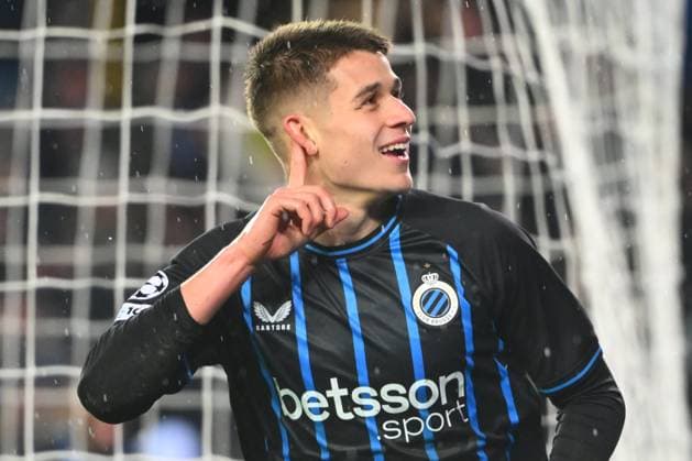 Club Brugge v Atletico de Madrid - UEFA Champions League BRUGGE, BELGIUM - FEBRUARY 18 : =7= celebrating scoring a goal during the UEFA Champions League 2025 26 knockout phase play-off match first leg between Club Brugge and Atletico de Madrid on February 18, 2026 in Brugge, Belgium, 18 02 2026 Brugge Belgium  Copyright: xVincentxKalutx