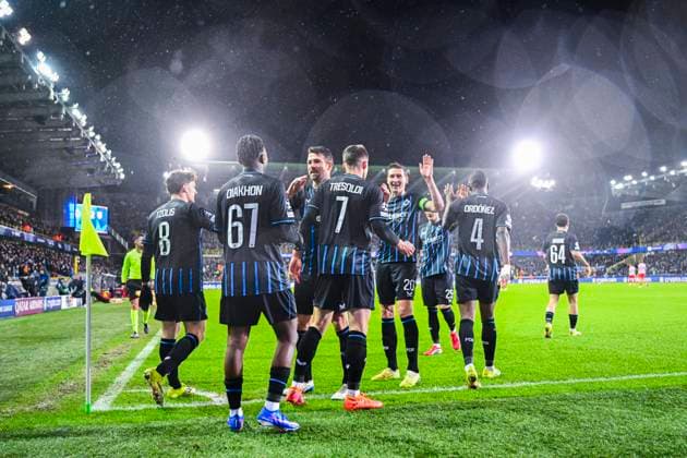 Club Brugge v Atletico de Madrid - UEFA Champions League BRUGGE, BELGIUM - FEBRUARY 18 : =7= celebrating scoring a goal during the UEFA Champions League 2025 26 knockout phase play-off match first leg between Club Brugge and Atletico de Madrid on February 18, 2026 in Brugge, Belgium, 18 02 2026 Brugge Belgium  Copyright: xVincentxKalutx