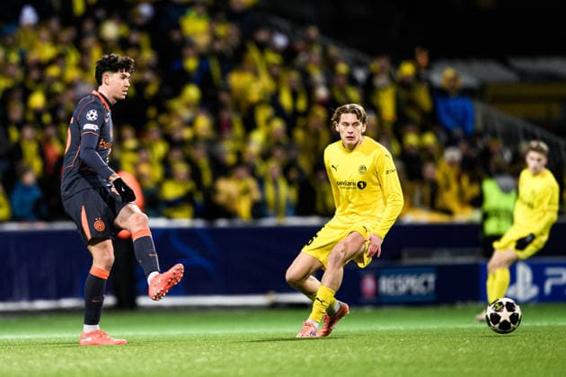 260218 Alessandro Bastoni of Inter during the UEFA Champions League football match between Bodo Glimt and Inter on February 18, 2026 in Bodo. Photo: Marius Simensen BILDBYRAN COP 238 MM0055 bbeng football fotball fotboll soccer uefa champions league mesterligaen bodo glimt inter fc internazionale milano Copyright: MARIUSxSIMENSEN BB260218ZR153