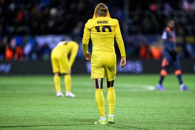 260218 Jens Petter Hauge of Bodo Glimt after the UEFA Champions League football match between Bodo Glimt and Inter on February 18, 2026 in Bodo. Photo: Marius Simensen BILDBYRAN COP 238 MM0055 bbeng football fotball fotboll soccer uefa champions league mesterligaen bodo glimt inter fc internazionale milano Copyright: MARIUSxSIMENSEN BB260218ZR154