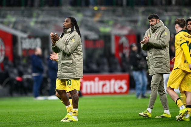 2026-02-18 AC Milan v Como 1907 - Serie A MILAN, ITALY - FEBRUARY 18: Rafael Leao of AC Milan during the Serie A match between AC Milan and Como 1907 at Giuseppe Meazza Stadium on February 18, 2026 in Milan, Italy. (Photo by Alberto Gandolfo BSR Agency) Milan Italy Content not available for redistribution in The Netherlands directly or indirectly through any third parties. Copyright: xBSRxAgencyx
