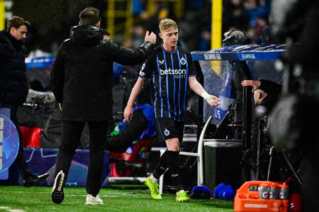 Club Brugge v Atletico de Madrid - UEFA Champions League BRUGGE, BELGIUM - FEBRUARY 18 : Seys Joaquim defender of Club Brugge during the UEFA Champions League 2025 26 knockout phase play-off match first leg between Club Brugge and Atletico de Madrid on February 18, 2026 in Brugge, Belgium, 18 02 2026 Brugge Belgium  Copyright: xJanxDexMeuleneirx