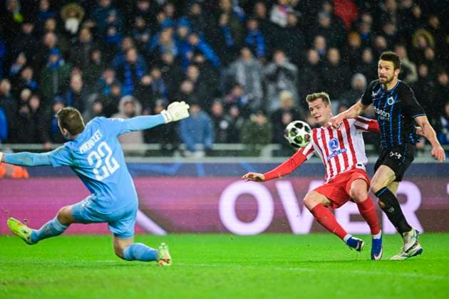 Club Brugge v Atletico de Madrid - UEFA Champions League BRUGGE, BELGIUM - FEBRUARY 18 : Mechele Brandon defender of Club Brugge during the UEFA Champions League 2025 26 knockout phase play-off match first leg between Club Brugge and Atletico de Madrid on February 18, 2026 in Brugge, Belgium, 18 02 2026 Brugge Belgium  Copyright: xJanxDexMeuleneirx