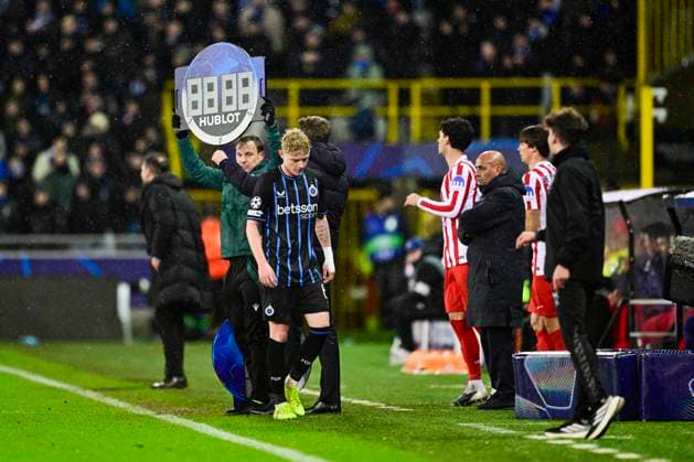 Club Brugge v Atletico de Madrid - UEFA Champions League BRUGGE, BELGIUM - FEBRUARY 18 : Seys Joaquim defender of Club Brugge during the UEFA Champions League 2025 26 knockout phase play-off match first leg between Club Brugge and Atletico de Madrid on February 18, 2026 in Brugge, Belgium, 18 02 2026 Brugge Belgium  Copyright: xJanxDexMeuleneirx