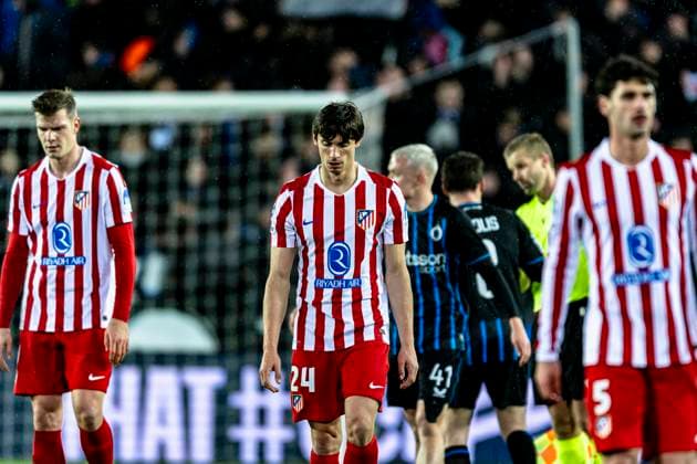 Atletico de Madrid defender Robin Le Normand, during the match Club Brugge KV vs Atletico de Madrid at the Jan Breydelstadion for the Champions League - KO play-offs - 1st leg season 2025-2026 in BRUGGE, Belgium on 18 february 2026. (Photo by Stefan Koops EYE4IMAGES DeFodi Images) -