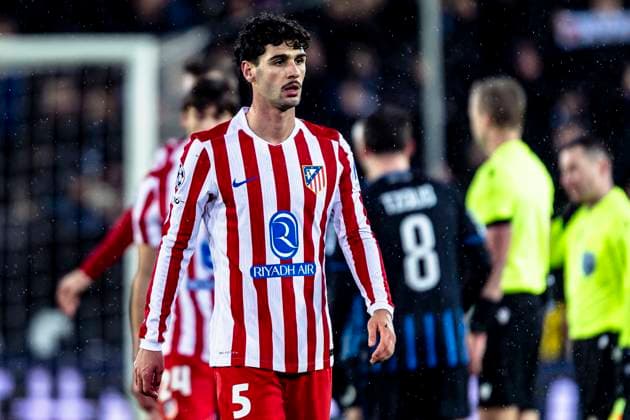 Atletico de Madrid midfielder Johnny Cardoso, during the match Club Brugge KV vs Atletico de Madrid at the Jan Breydelstadion for the Champions League - KO play-offs - 1st leg season 2025-2026 in BRUGGE, Belgium on 18 february 2026. (Photo by Stefan Koops EYE4IMAGES DeFodi Images) -