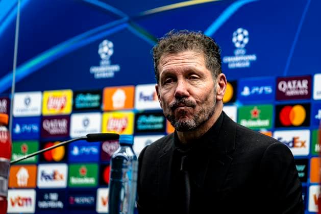 Atletico de Madrid trainer Diego Simeone, during the match Club Brugge KV vs Atletico de Madrid at the Jan Breydelstadion for the Champions League - KO play-offs - 1st leg season 2025-2026 in BRUGGE, Belgium on 18 february 2026. (Photo by Stefan Koops EYE4IMAGES DeFodi Images) -