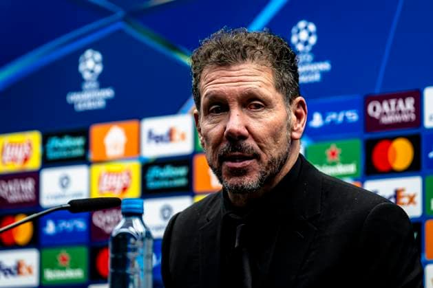 Atletico de Madrid trainer Diego Simeone, during the match Club Brugge KV vs Atletico de Madrid at the Jan Breydelstadion for the Champions League - KO play-offs - 1st leg season 2025-2026 in BRUGGE, Belgium on 18 february 2026. (Photo by Stefan Koops EYE4IMAGES DeFodi Images) -