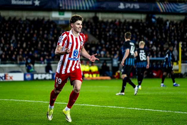 Atletico de Madrid forwarder Julian Alvarez, during the match Club Brugge KV vs Atletico de Madrid at the Jan Breydelstadion for the Champions League - KO play-offs - 1st leg season 2025-2026 in BRUGGE, Belgium on 18 february 2026. (Photo by Stefan Koops EYE4IMAGES DeFodi Images) -