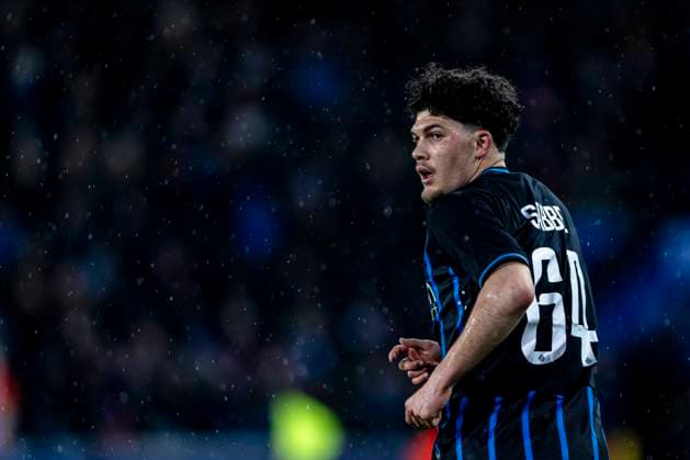 Club Brugge defender Kyriani Talbi, during the match Club Brugge KV vs Atletico de Madrid at the Jan Breydelstadion for the Champions League - KO play-offs - 1st leg season 2025-2026 in BRUGGE, Belgium on 18 february 2026. (Photo by Stefan Koops EYE4IMAGES DeFodi Images) -