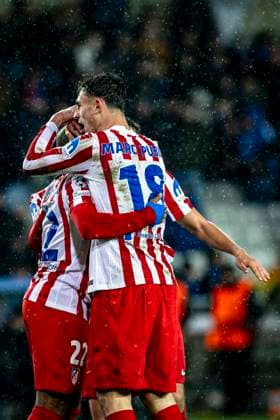 Atletico de Madrid defender Marc Pubill, during the match Club Brugge KV vs Atletico de Madrid at the Jan Breydelstadion for the Champions League - KO play-offs - 1st leg season 2025-2026 in BRUGGE, Belgium on 18 february 2026. (Photo by Stefan Koops EYE4IMAGES DeFodi Images) -