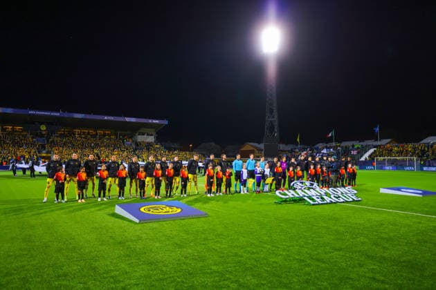 Football, Champions League 2025 2026 Bodo Glimt Inter 3 1 Bodo 20260218 Bodo Glimt and Inter before the Champions League football match between Bodo Glimt and Inter at Aspmyra Stadium Photo Thomas Andersen NTB Bodo Norway EDITORIAL USE ONLY RESTRICTED USE FOR BETTING COMPANIES  Copyright: xThomasxAndersenx xNTBx