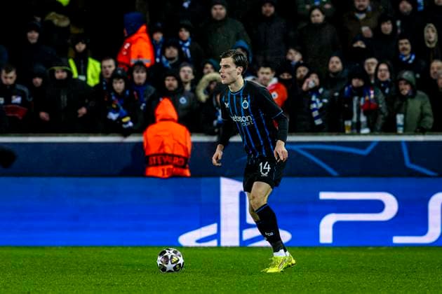 Club Brugge defender Bjorn Meijer, during the match Club Brugge KV vs Atletico de Madrid at the Jan Breydelstadion for the Champions League - KO play-offs - 1st leg season 2025-2026 in BRUGGE, Belgium on 18 february 2026. (Photo by Stefan Koops EYE4IMAGES DeFodi Images) -