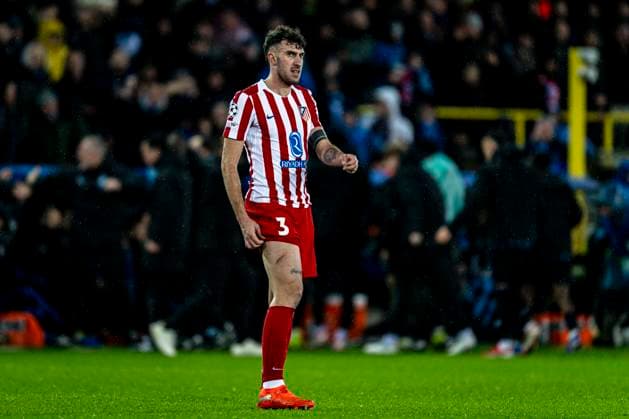 Atletico de Madrid defender Matteo Ruggeri, during the match Club Brugge KV vs Atletico de Madrid at the Jan Breydelstadion for the Champions League - KO play-offs - 1st leg season 2025-2026 in BRUGGE, Belgium on 18 february 2026. (Photo by Stefan Koops EYE4IMAGES DeFodi Images) -